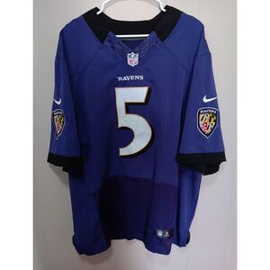 Joe Flacco Baltimore Ravens Mens Size 48 Purple Nike Elite Authentic Jersey 616‎